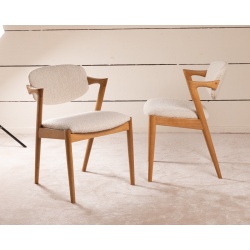12 Solid oak chairs 1960