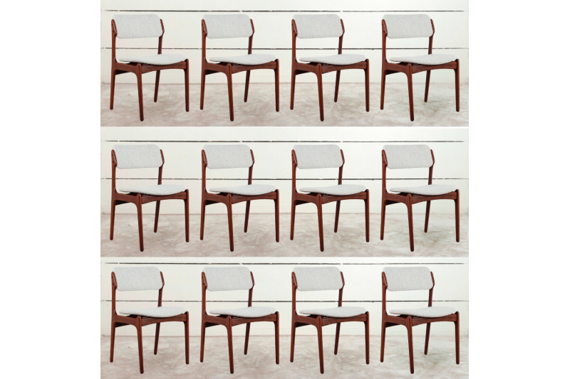 12 Scandinavian Chairs In Solid Rosewood