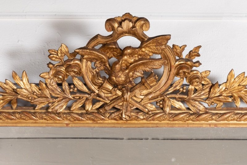 Grand miroir bois doré style Louis XVI H.192 L.104 cm