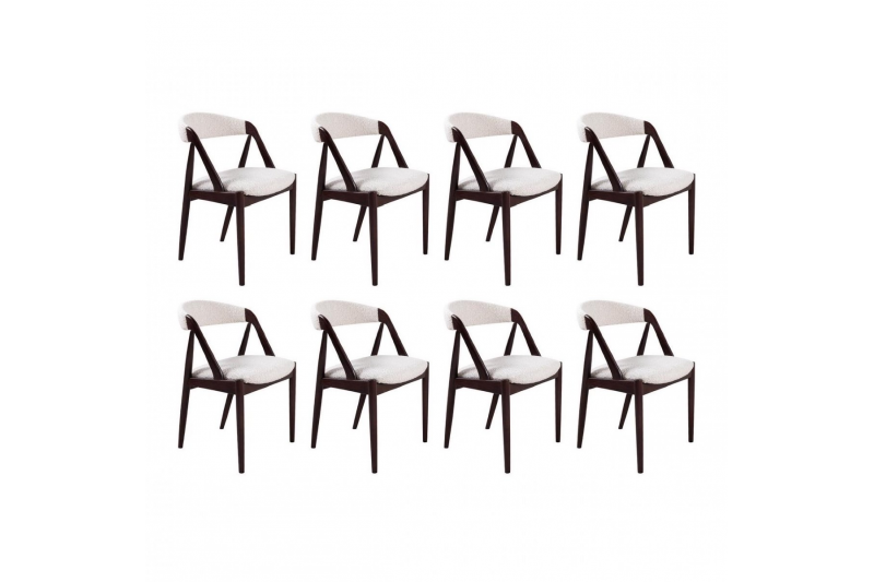 8 Scandinavian chairs in dark teak 1960