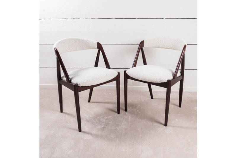 8 Scandinavian chairs in dark teak 1960