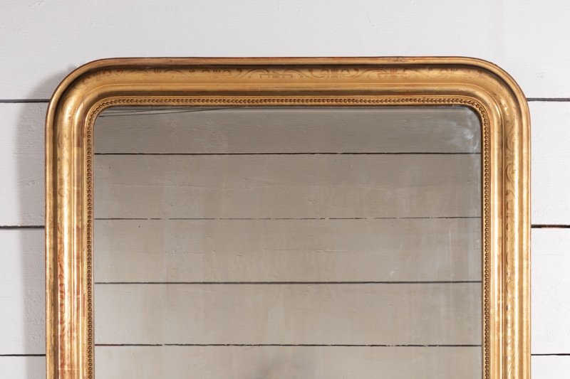 Miroir de cheminée en bois doré H. 151 L.110 cm