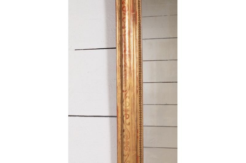Fireplace mirror in gilded wood H. 151 L.110 cm