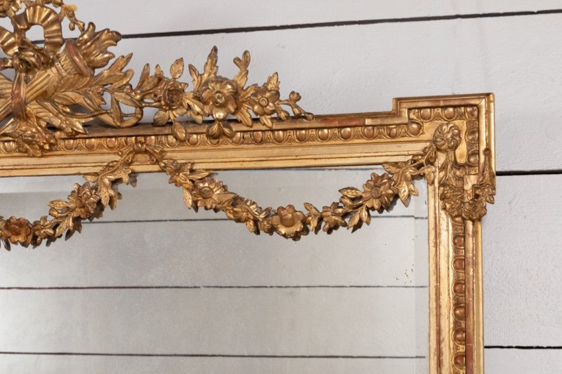 Very large Louis XVI style horizontal mirror H.130 cm W.165 cm