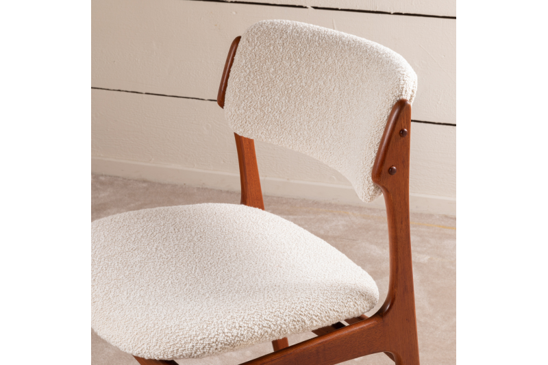 1960 large set of 12 dining chairs fully restored with a high end fabric and finish