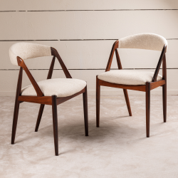 12 dining chairs in solid rosewood...